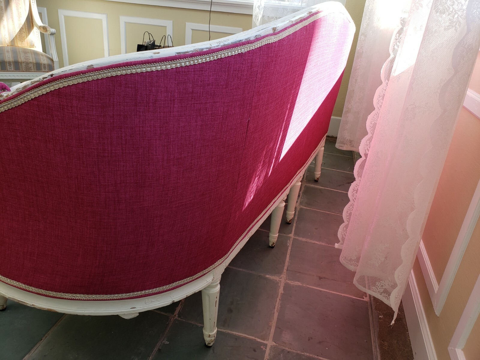 Vintage Gustavian/Scandinavian reupholstered sofa