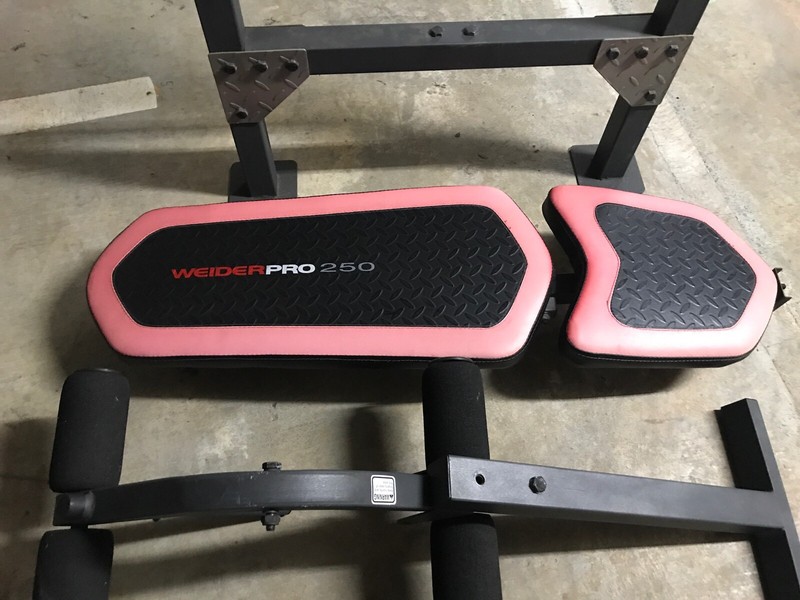 Weight Bench Weider Pro 250 Bar 40kg Weights Gym Fitness