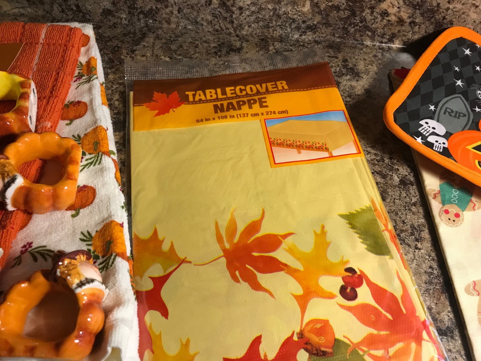 Assorted Halloween & Fall Decor Kitchen Towel/Pot Holders & More