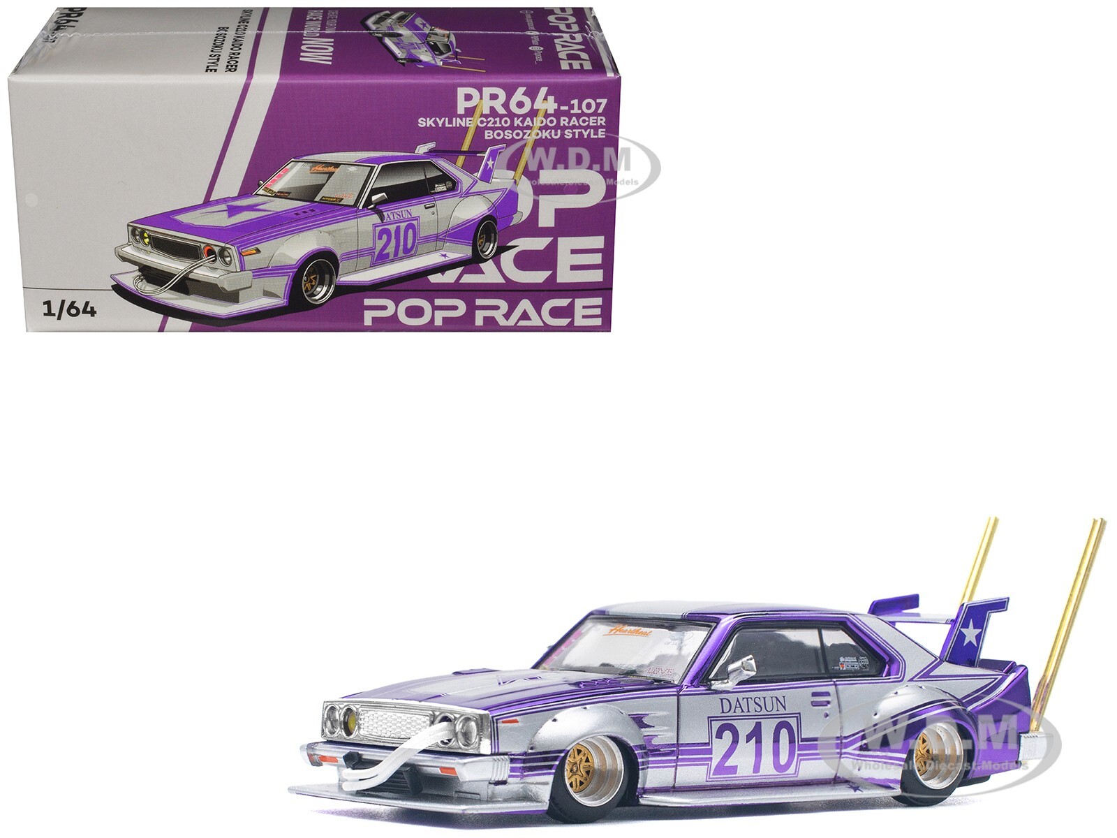 SKYLINE C210 KAIDO RACER BOSOZOKU STYLE RHD PURPLE/SILVER 1