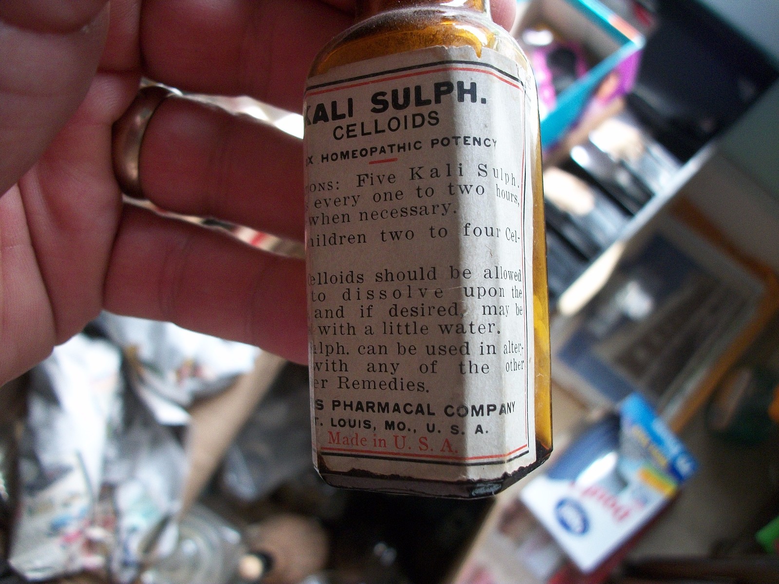 AMBER LABELED KALI SULPHATE CELLOIDS HOMEOPATHIC POTENCY ST LOUIS MO LUYTIES