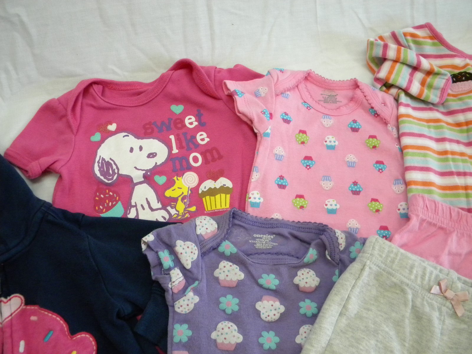 infant girl newborn nb 0-3  3 month cupcake mixed lot