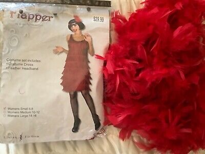 Red Flapper Womens Costume Dress Roaring 20's 1920s Dazzling Gatsby Sexy Adult
