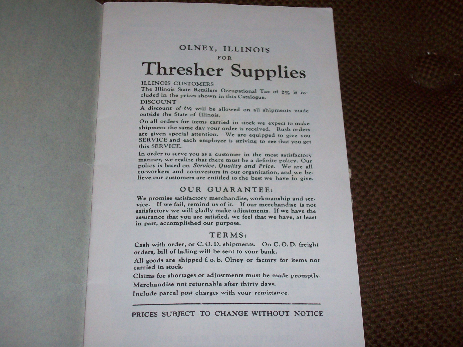 1942 Hudson-Hill & Co. Thresher & Mill Supply Catalog