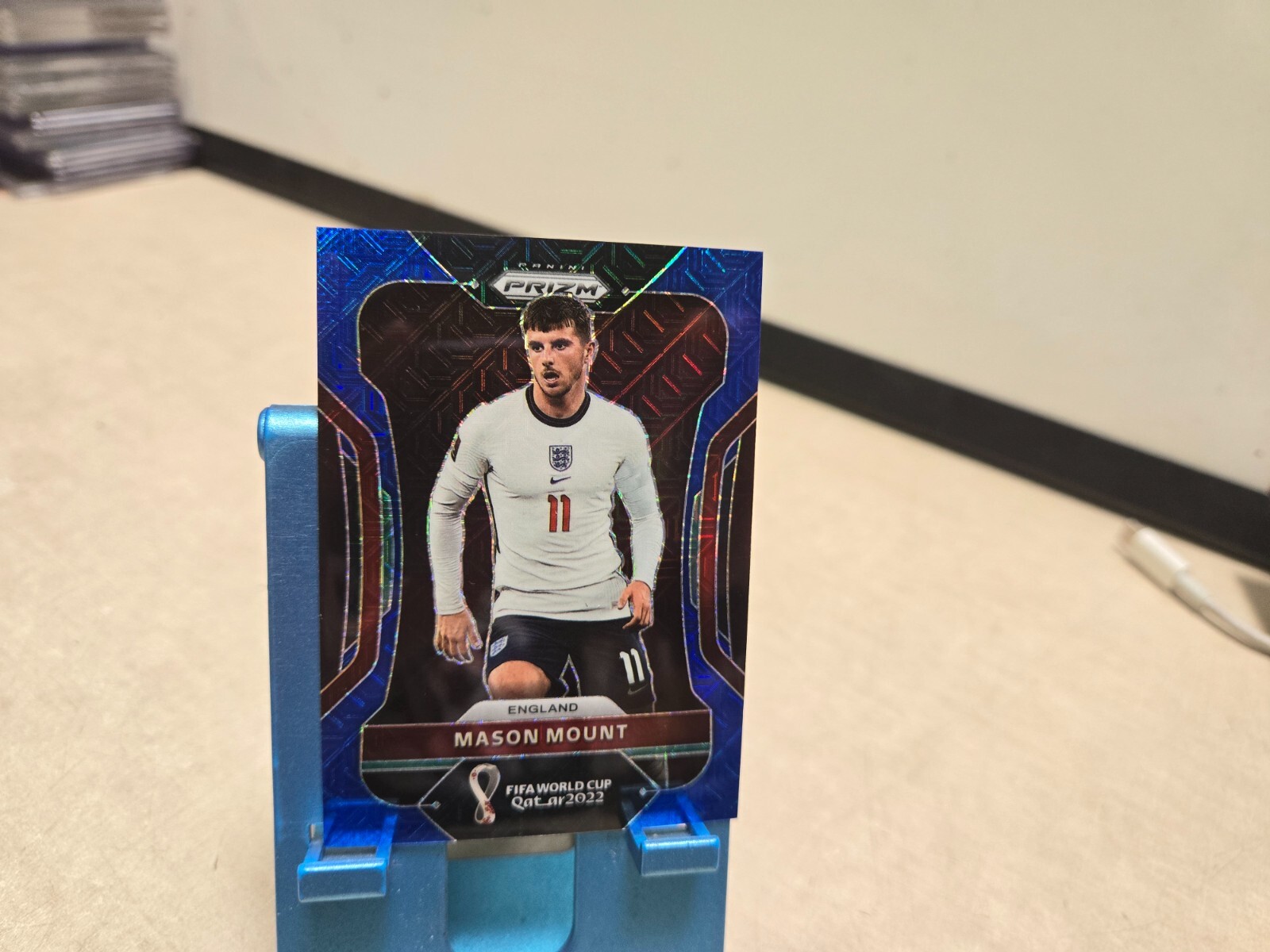 mason mount panini prizm Qatar 75シリ 2022 Panini Prizm World Cup Qatar Blue Mojo Prizm /75 Mason