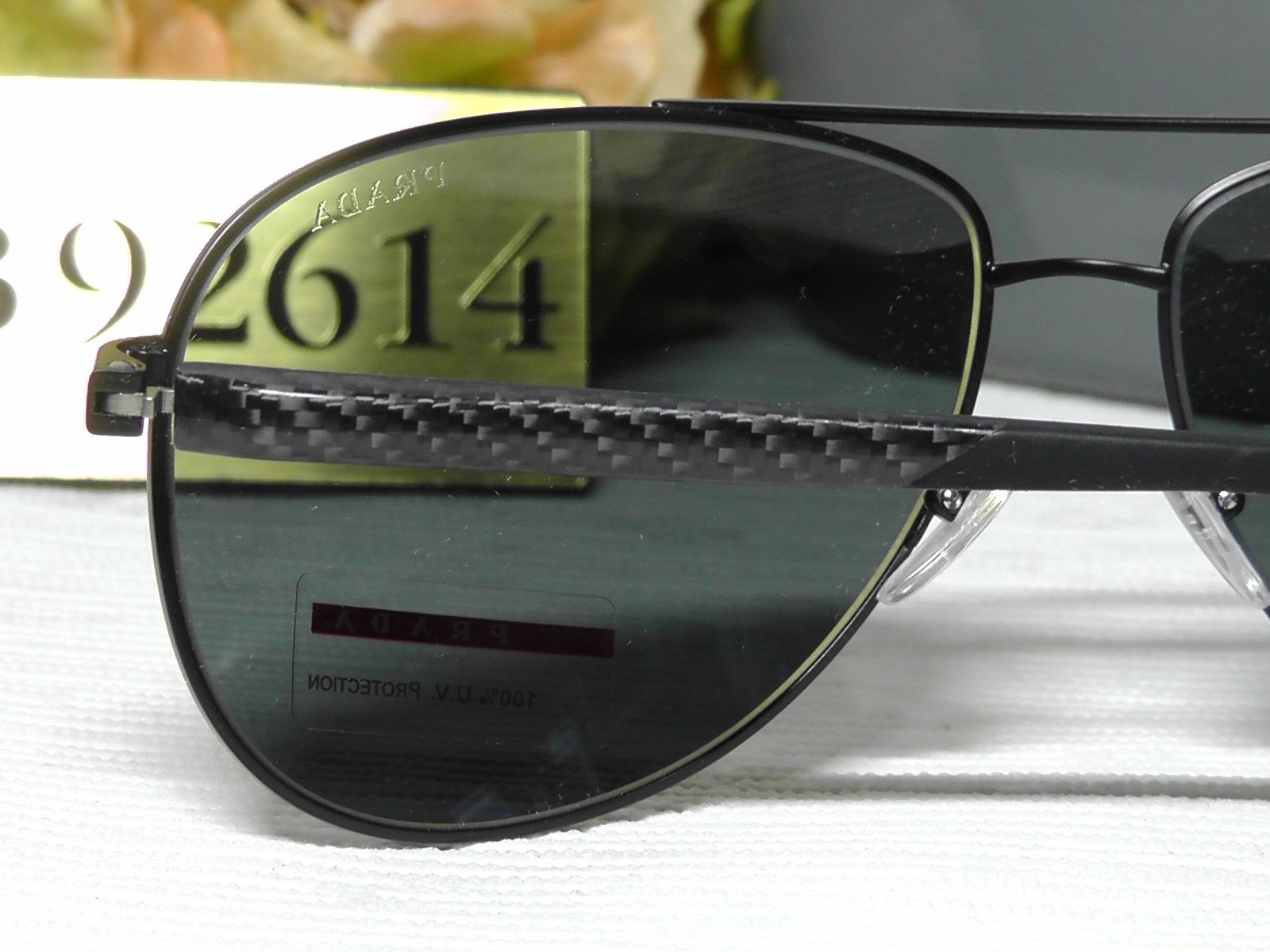 Pre-owned Prada Ps 51os Aviator Black Frame Smoke Lens Sunglasses 62 14 135italynib In Gray