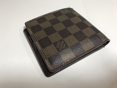Louis Vuitton Authentic Men's Marco Damier Canvas Wallet Leather Bifold Brown