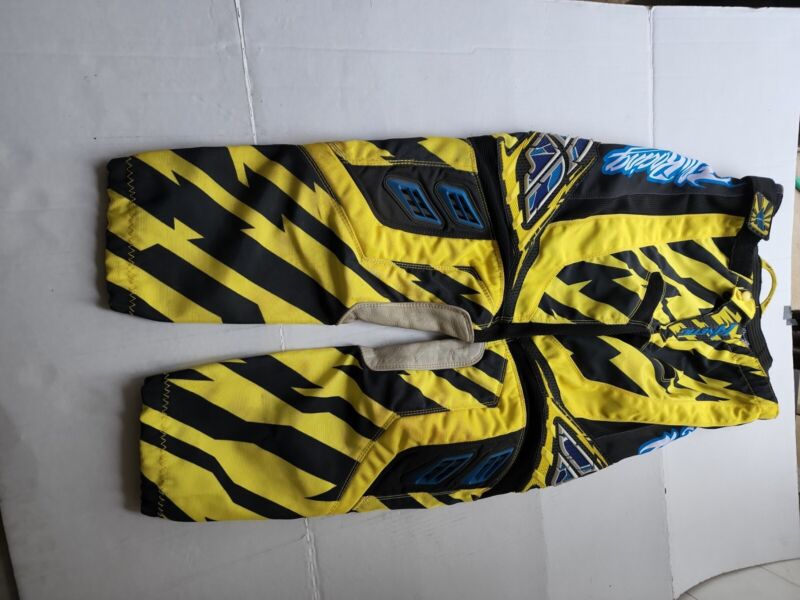 Fly Kinetic BMX Race Pants, Black , yellow size 32 mesh professionally equipment