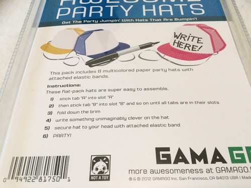 GAMA GO Awesome Party Hats 8 Multicolor Paper Party Hats New In Package