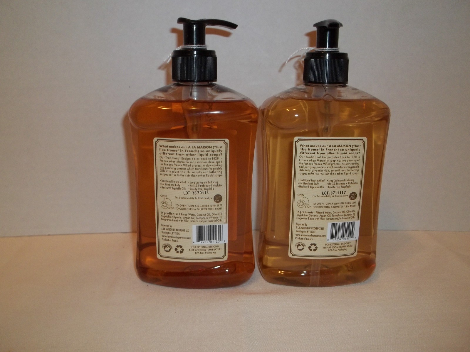 A La Maison Lot of 2 Pure Coconut Hand & Body Wash/Soap-16 Oz. Each