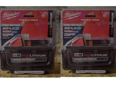 (2 PACK )  Milwauke  48-11-1865. M18 High Output XC6.0 Battery. NEW,