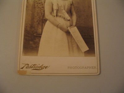 Patridge Massachusetts Cabinet Card Photo cdii Woman Sheet Music Singer ?