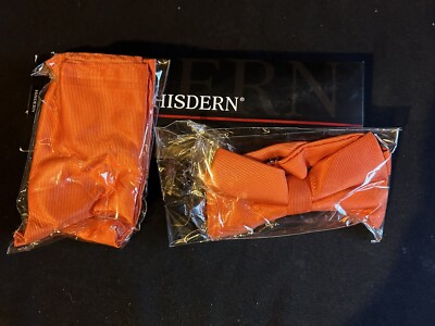 HISDERN Bow Ties for Men Bowties Striped Self Tie Bow Tie and Pocket Square Set 