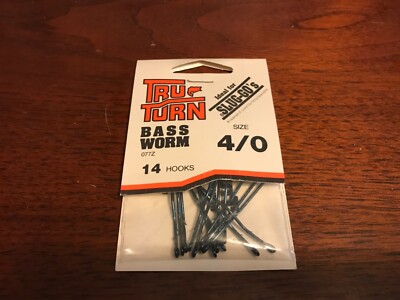 TRU TURN BASS WORM HOOKS 14PK 4/0 SIZE
