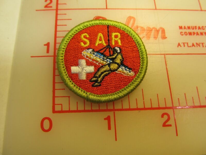 Type L since 1910 back SEARCH AND RESCUE merit badge sash patch (g8)