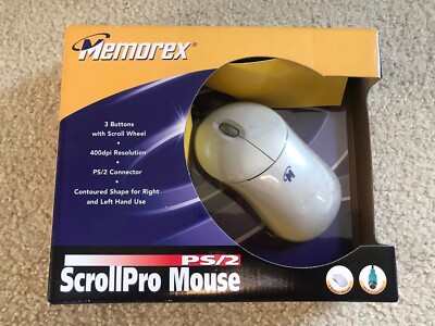 Vintage 2002 Memorex PS/2 ScrollPro Wired Computer Mouse - H
