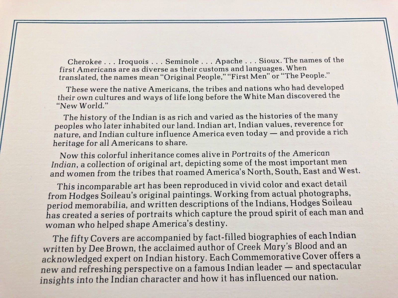 ALBUM OF PORTRAITS OF THE AMERICAN INDIAN;  48 INDIAN PHOTOS & BIOGRAPHIES