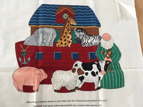 Vintage VIP Screen Print NOAH'S ARK Stuffed Craft Sewing HTF!