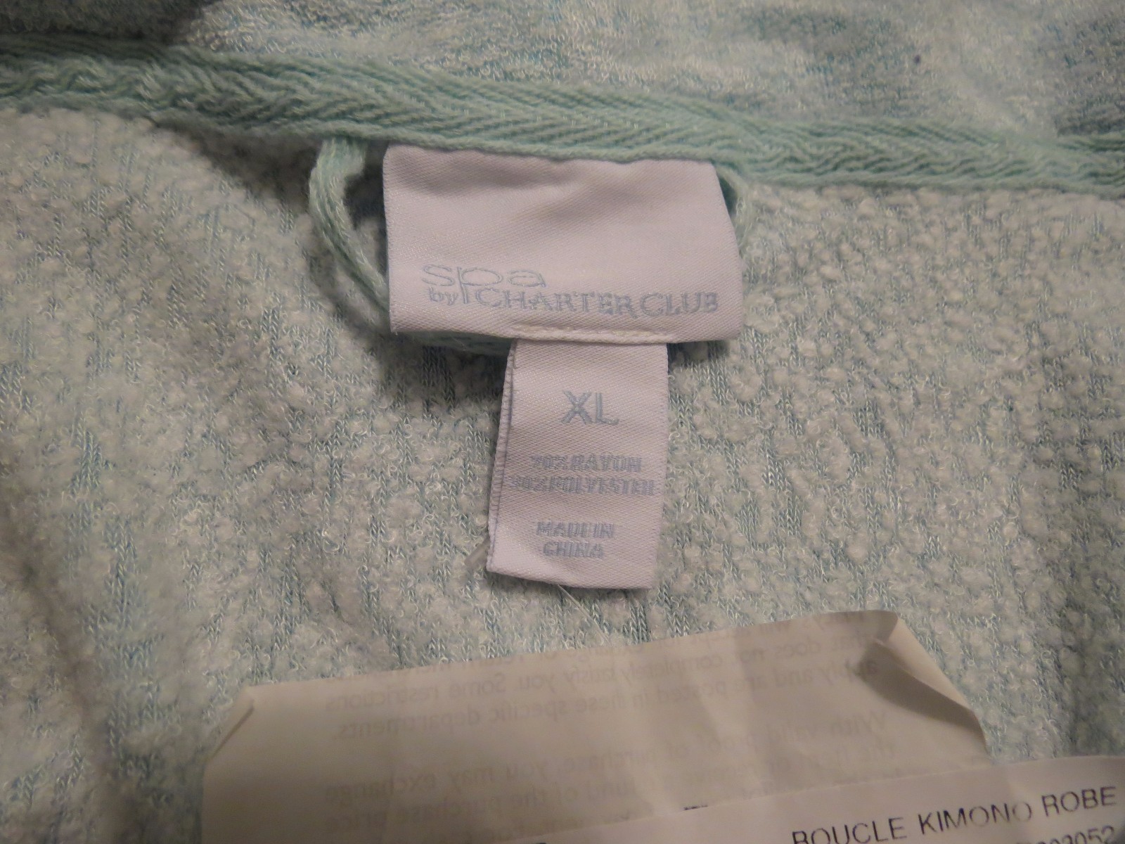 Charter Club Boucle Kimono Long Robe Blue XL