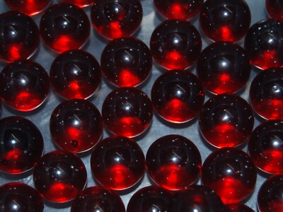 50 Ruby Red Champion Clearie Marbles Lot 1 Free Shipping