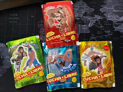 Lucha libre collectible stickers individual packets, Atlantis, mistico, etc