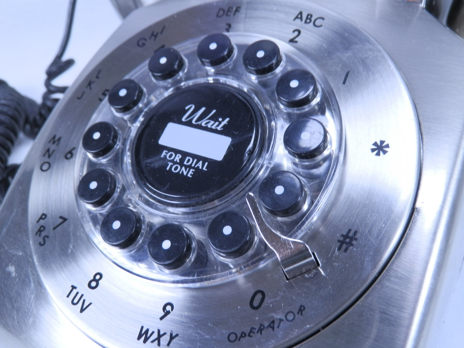 Crosley Brushed Stainless Steel Electric Replica Rotary 1950's Desk Phone