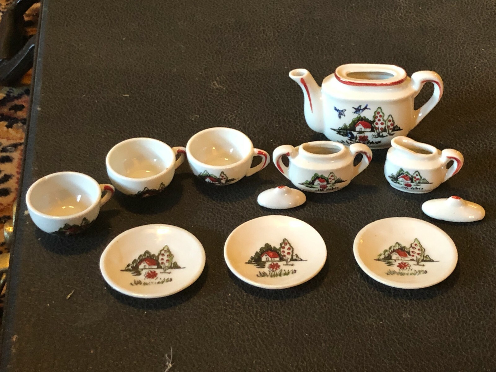 リリパットTHE CHINA SHOP　KENDAL TEA HOUSE　難あり Dollhouse Bone China Children's Tea Set Flower Design Japan