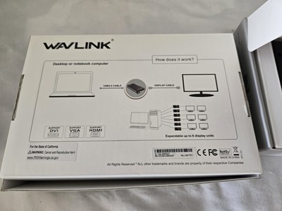 WAVLINK USB 2.0 to DVI/HDMI DISPLAY Adapter Multiple Monitors Model: WL-UG17D1