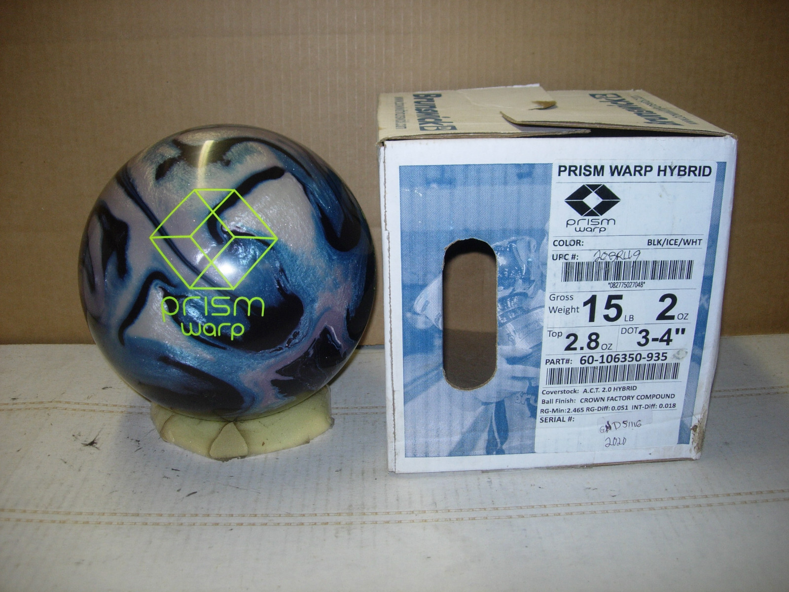 PRISM WARP HYBRID ボウリングボール 15LB 15 lb 2 oz NIB 2020 Brunswick PRISM WARP HYBRID Bowing Ball