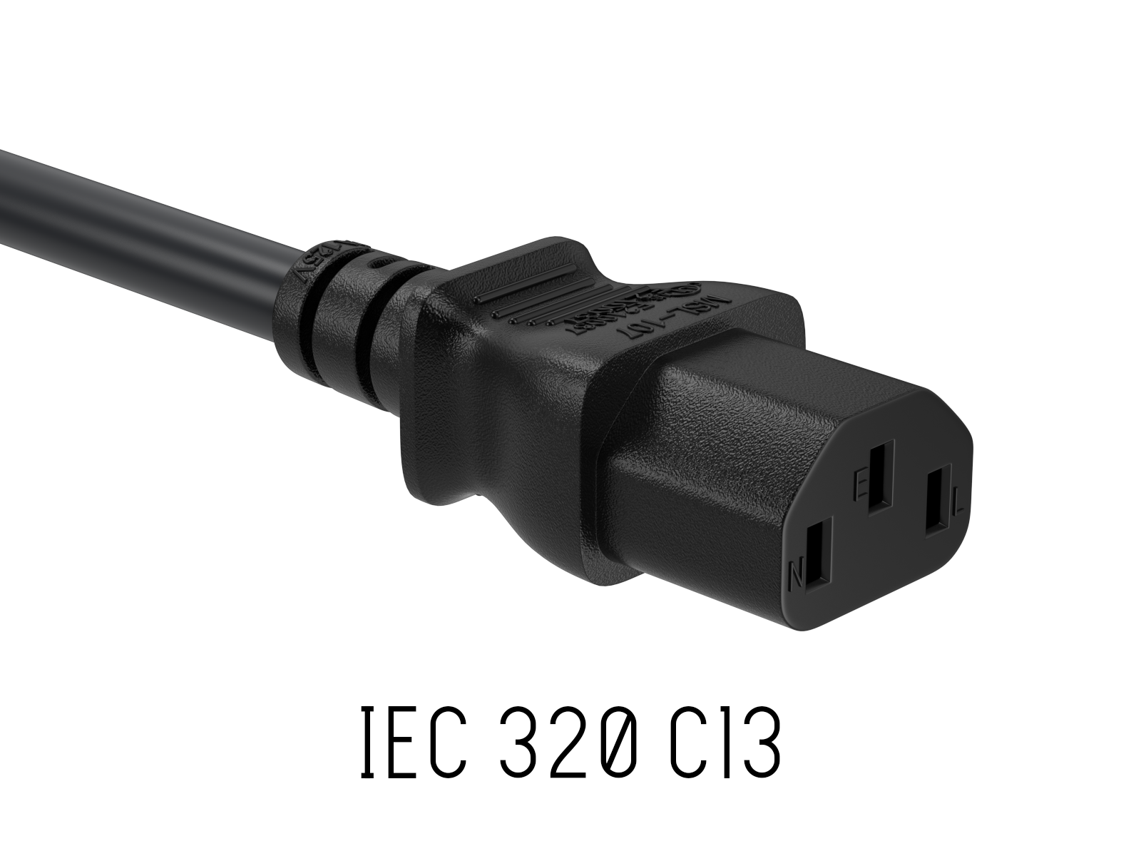 10 ft 18 AWG 10 Amp Power Cord C13 to 5-15P for Computer, Monitor, TV