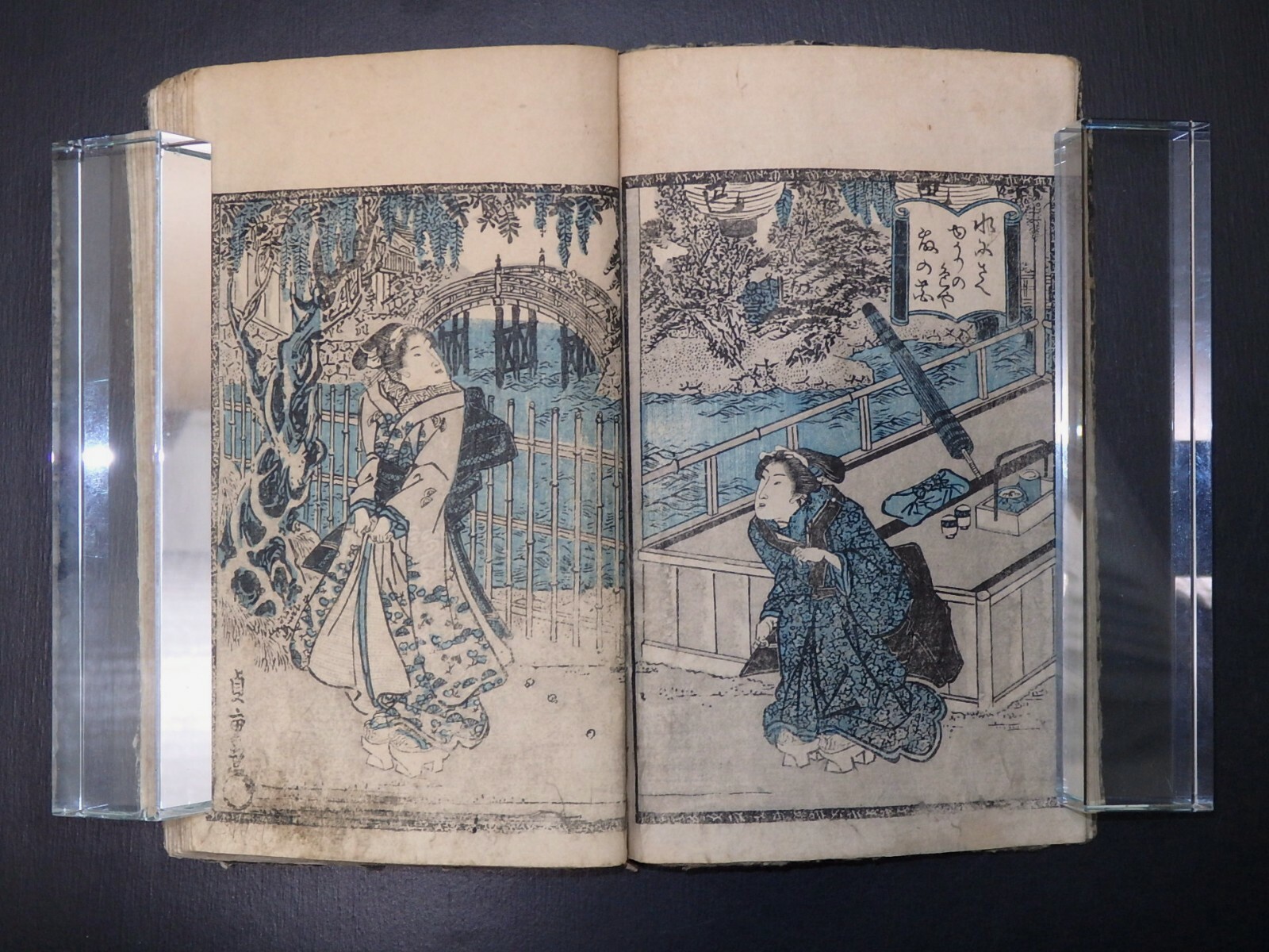 Japanese Ukiyo-e Woodblock Print Book 6-736 2-Volumes