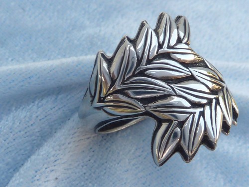 Beautiful Sterling Victorian Repousee  Ring, Size 7, 8.25, & 10, Konder #513