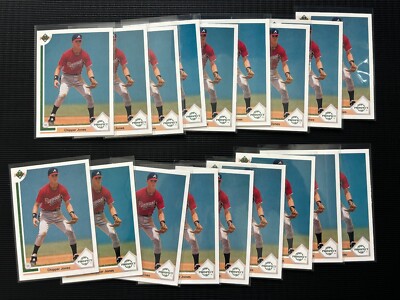 Lot of (18) 1991 Upper Deck Top Prospect #55 Chipper Jones Rookie RC