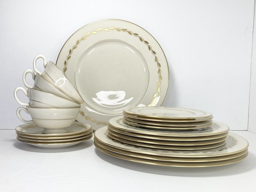 Lenox GOLDEN WREATH 20-Piece Porcelain Dinnerware Set, Servi