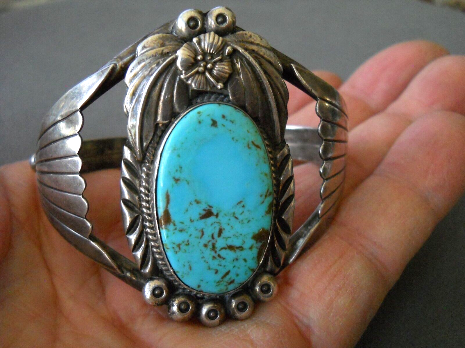 CLENDON PETE Native American Navajo Sky-Blue Turquoise