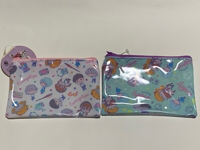 Neon Genesis Evangelion Zipper vinyl pouch 2 set Shinji Asuka Rei Kaworu Mari