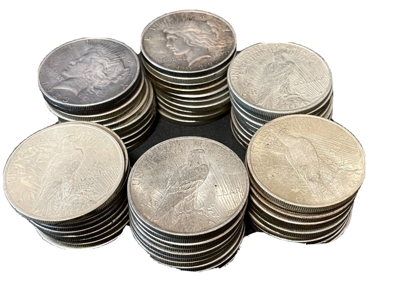 Peace Silver Dollar Lot Of  70 Coins 1922-1926 PDS