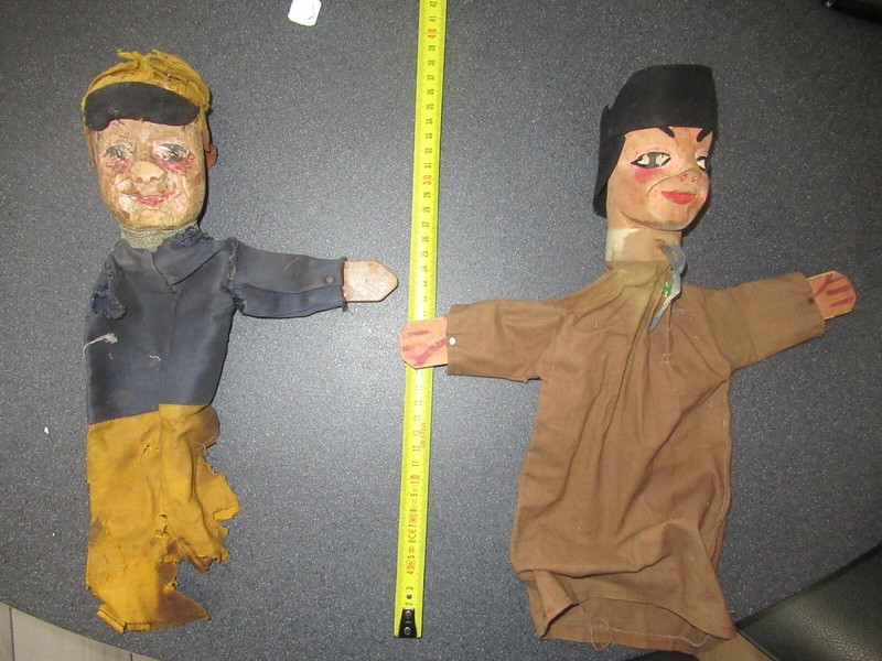  Guignol De Lyon 2  Anciennes Marionettes En Bois Guignol + Gnafron