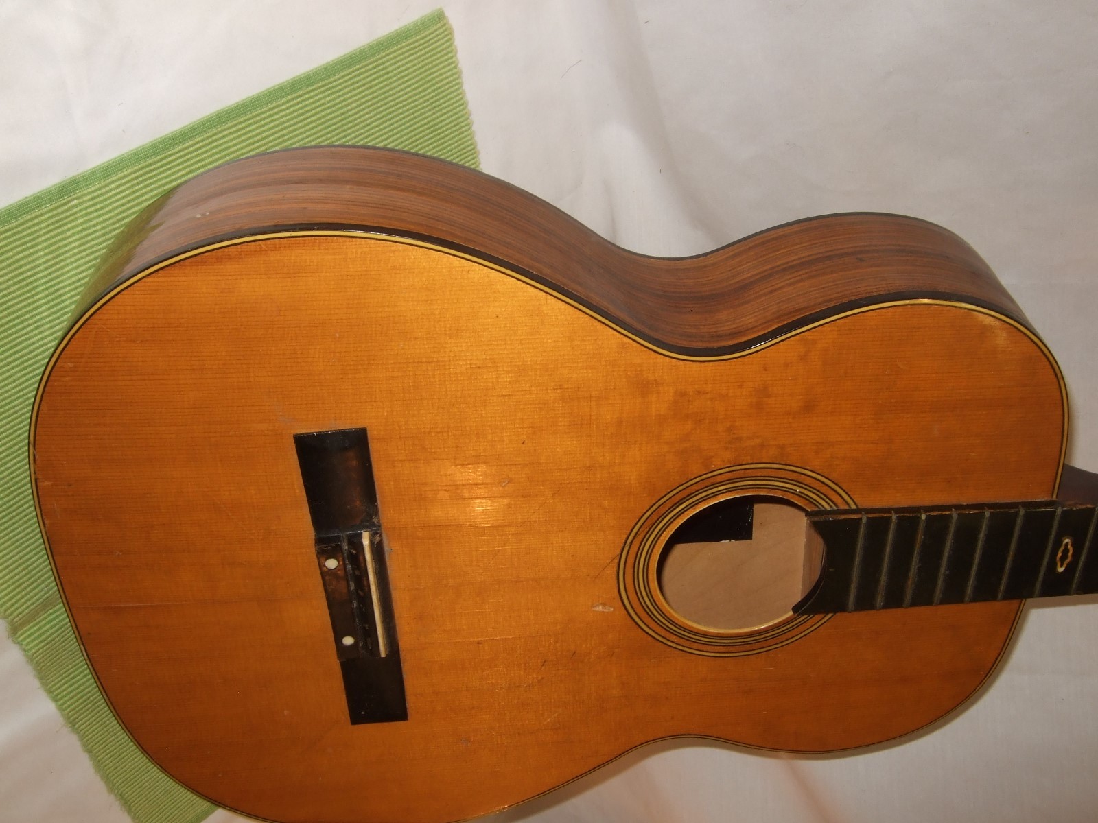 1960s Decca Made In Japan Natural Acoustic Guitar  Imported By Decca Ny NY Needs
