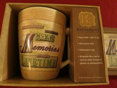 GREAT MEMORIES LAST A LIFETIME quot RETIREMENT quot LARGE COFFEE CUP NEW IN BOX GREAT MEMORIES LAST A LIFETIME quot RETIREMENT quot LARGE COFFEE CUP NEW IN BOX