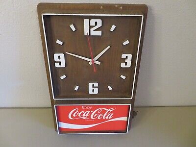 Vintage Coca Cola Impact International Electric Wall Clock for Parts or Repair