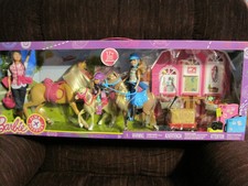 barbie pink passport horse and stable gift set