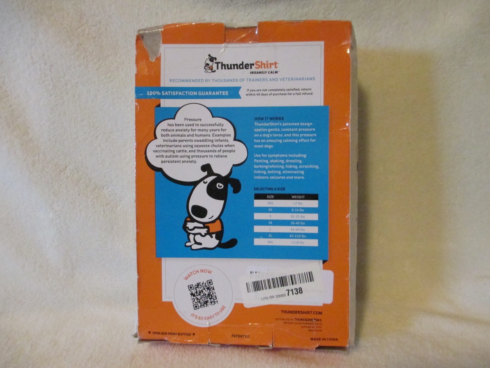 Original THUNDERSHIRT Size XXL *Giant Dog Breeds Over 110 Lbs GRAY