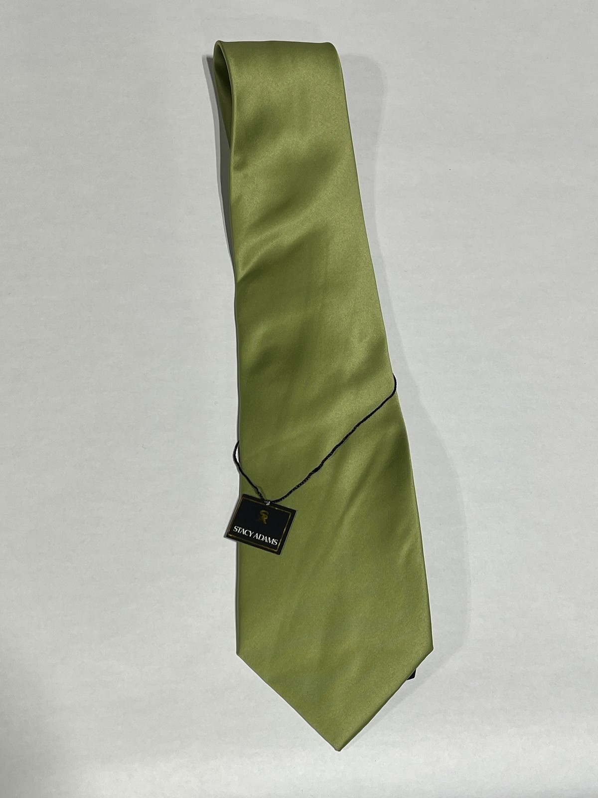 Mens Stacy Adams Green Hand Made Tie With Matching Pocket Square NEW