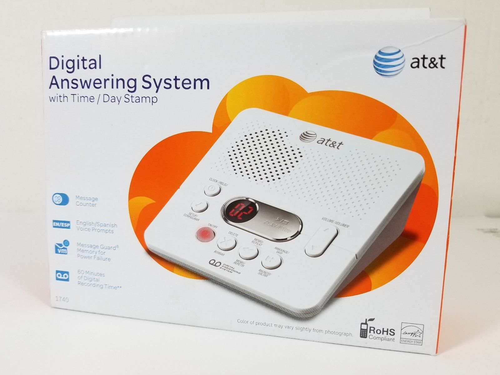 AT&T 1740 Digital Answering Machine System 60 Min Remote Access Telephone