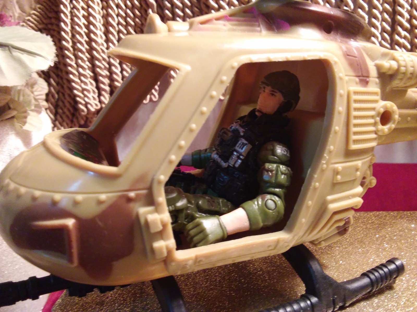 Military toy lot of 3 Jeep, Helicopter, and Soldier with Sounds