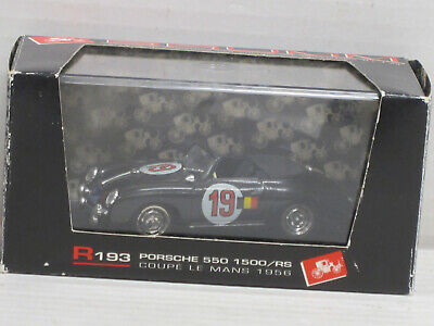 Porsche 356 A Cabrio Nr.19 in schwarz falsche Box mit Vitrine Brumm 1:43