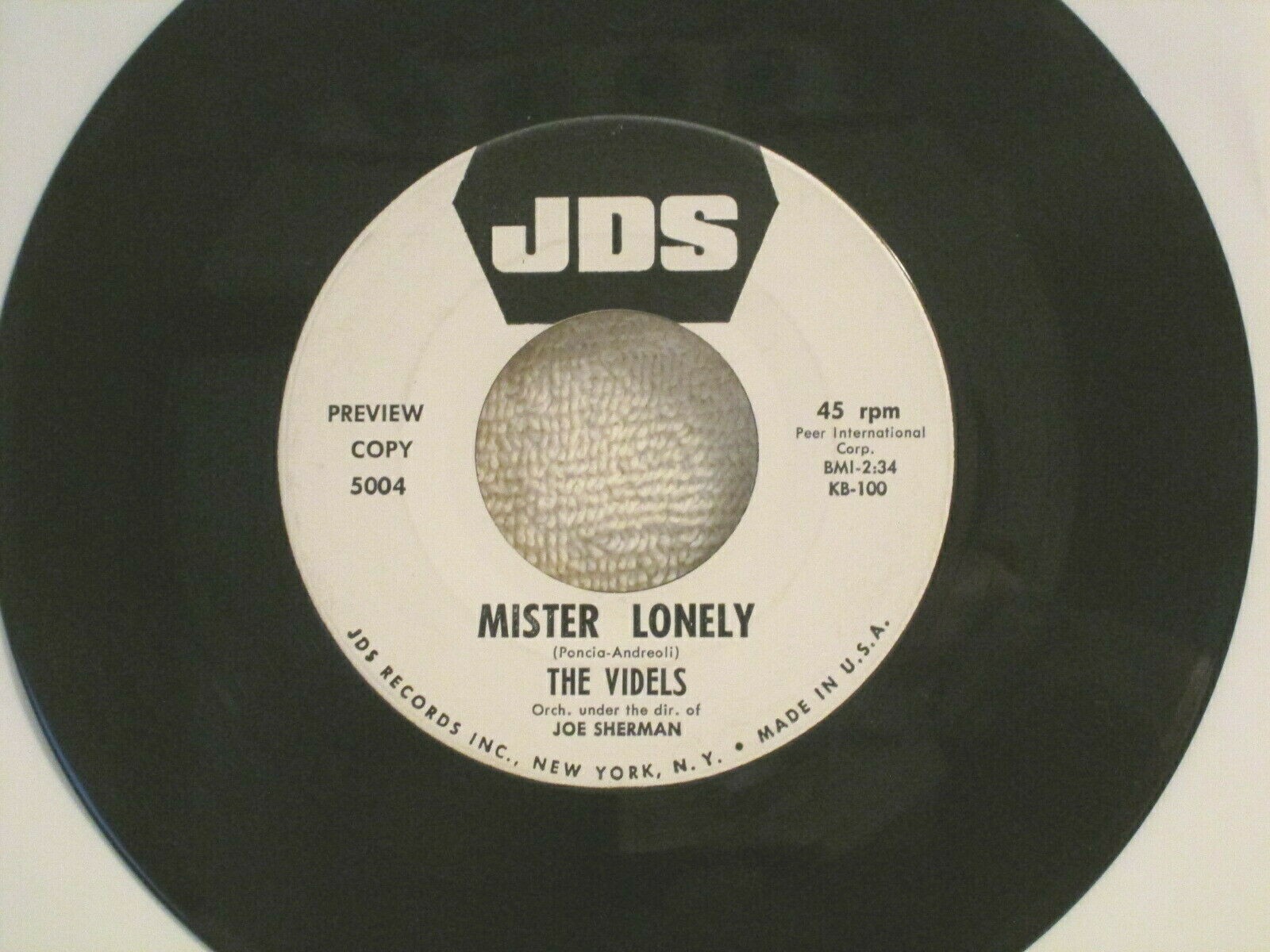 THE VIDELS..MISTER LONELY / I'LL FORGET YOU ORG RARE 1960