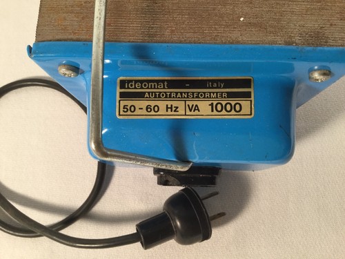 Vtg Ideomat Autotransformer 110V 220v Italy 50-60 Hz VA 1000 Blue HEAVY Untested