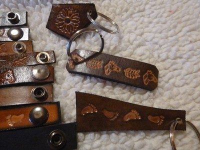 LOT 10 HANDMADE LEATHER SNAP BRACELETS WRISTBANDS COLORS  6 1/2